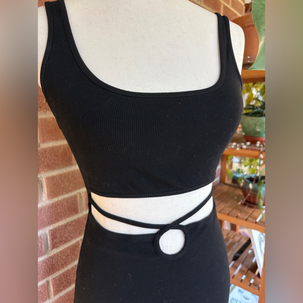 princess polly mini dress black cutout bodycon size 6